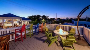 Outdoor dining - **MAYA’S SECRET TREASURE @ DUVAL** Pool & Balcony over Duval + LAST KEY SERVICES (Key West)