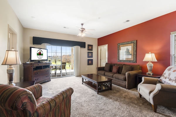 Living Room with Cable, Flat Screen TV and Deck Access