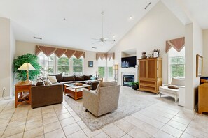 TV, fireplace, DVD player