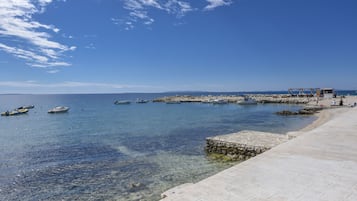 Plage, chaises longues