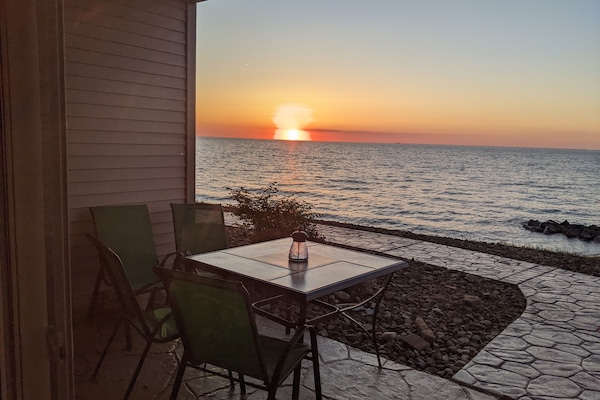 private patio with awesome sunset view