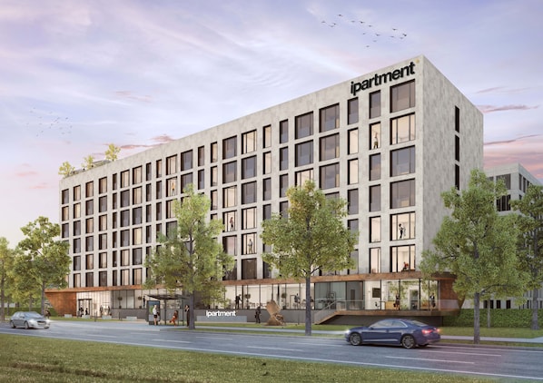 A modern building with a grid of windows and a flat roof. - ipartment Darmstadt @HOME by Best Western (Darmstadt)