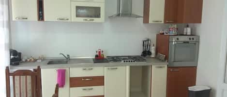 Fridge, oven, stovetop, electric kettle