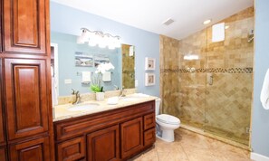 House, 3 Bedrooms | Bathroom | Hair dryer, towels - AMI Sunset by AMI Locals (Holmes Beach)