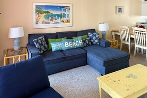 Flat-screen TV, DVD player