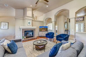 TV, fireplace, table tennis