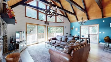 TV, fireplace, video games, ping pong