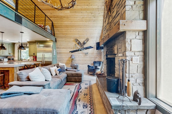 TV, fireplace, DVD player, video library