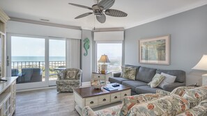 Smart TV - Oceanfront 2BR Villa with Balcony & Sunset Views (Hilton Head Island)