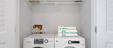 Tucked neatly off the main living area, it offers a practical, organized setup that makes extended stays or full-time living easy and efficient.