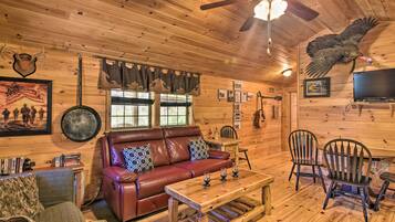 TV, DVD player, books, offices