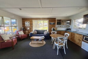 TV, DVD player, video library