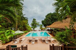 On the beach, beach shuttle, beach umbrellas, beach towels - Lihim Resorts (El Nido)