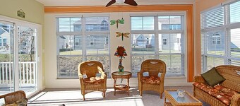 Swann Cove dog-friendly house w/ balcony, gas fireplace, and shared pool