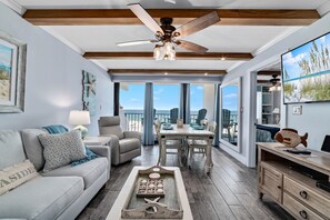 TV, DVD player, stereo