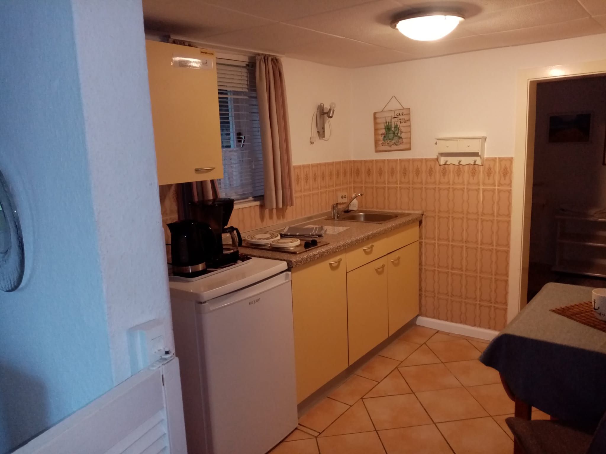 Réfrigérateur, cafetière/bouilloire, bouilloire électrique