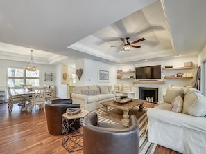 TV, fireplace, DVD player