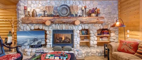 TV, fireplace, offices