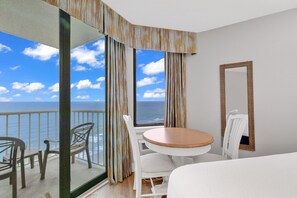 Signature Studio, Balcony, Ocean View | In-room dining - Oceanfront Studio | Pool, Oceanfront Fire Pit and more (Myrtle Beach)