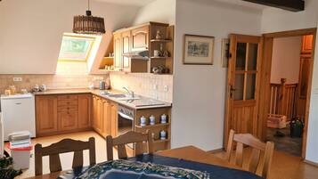 Microwave, oven, dishwasher, high chair