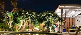 LunaSea Beach House - Family friendly, steps to beach, private pool & hot tub