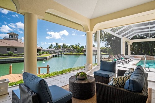 Spacious Waterfront Retreat for the Family w/ Pool & Spa, WiFi; Watch Dolphins & Manatees