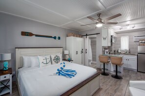 Desk, iron/ironing board, free WiFi, bed sheets - Coastal Retreat: Studio at Tropic Terrace #9 w/ Pool, Kitchen & Steps to Beach (Treasure Island)