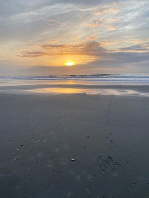 Plage, chaises longues