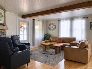 Fireplace, video games, table football, books