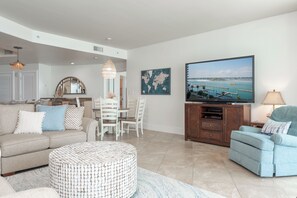 Smart TV, DVD player, ping pong, books - Waterfront Two Bedroom with Pool & Bay Views! Complimentary Boat Slip! (Orange Beach)