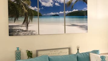 TV, DVD player, books, stereo