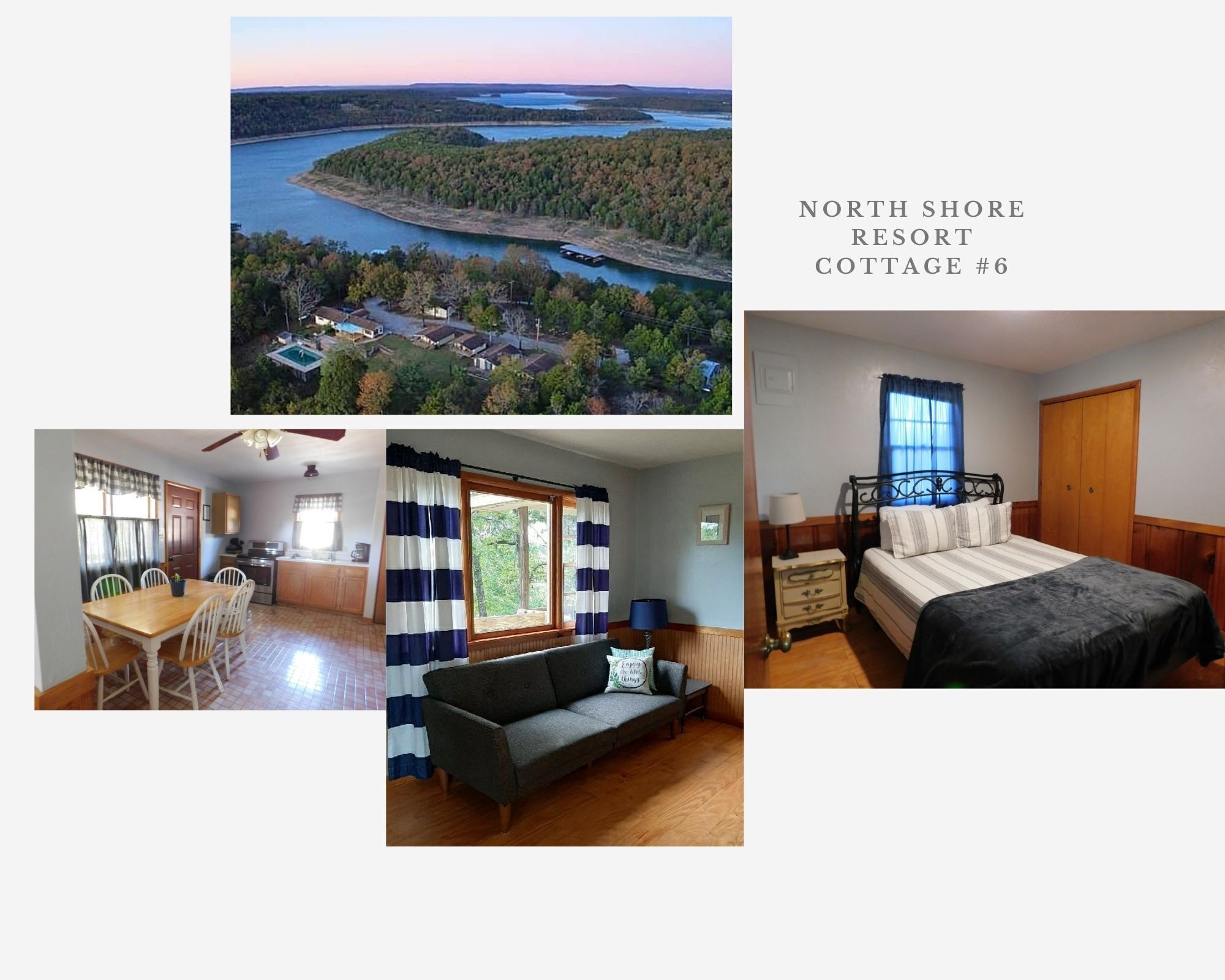 Cottage #6 on Bull Shoals Lake nestled in the woods, Remodeled with fireplace