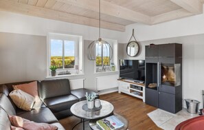 Fernseher, Kamin, Stereoanlage