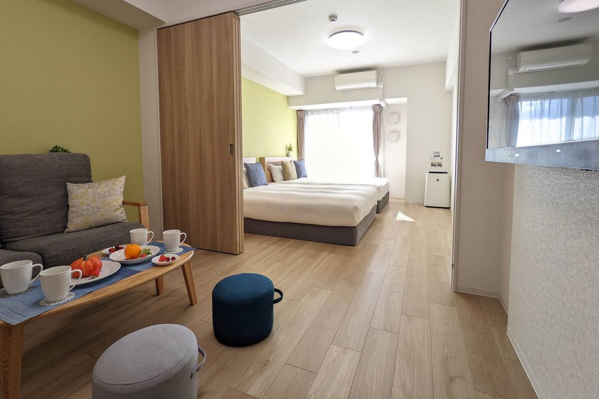 Deluxe Apartment, 2 Double Beds, Non Smoking, City View | Premium bedding, blackout drapes, iron/ironing board (on request)