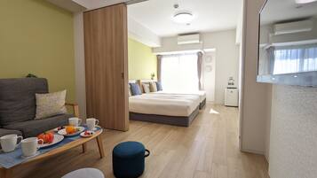 Deluxe Apartment, 2 Double Beds, Non Smoking, City View | Premium bedding, blackout curtains, iron/ironing board (on request)