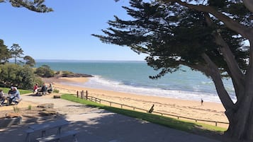 Beach nearby, sun-loungers, beach towels