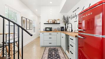 Microwave, coffee/tea maker, paper towels