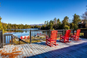 Terrace/patio - Waterfront Masterpiece House AMAZING LOCATION walking distance to Main Street (Lake Placid)