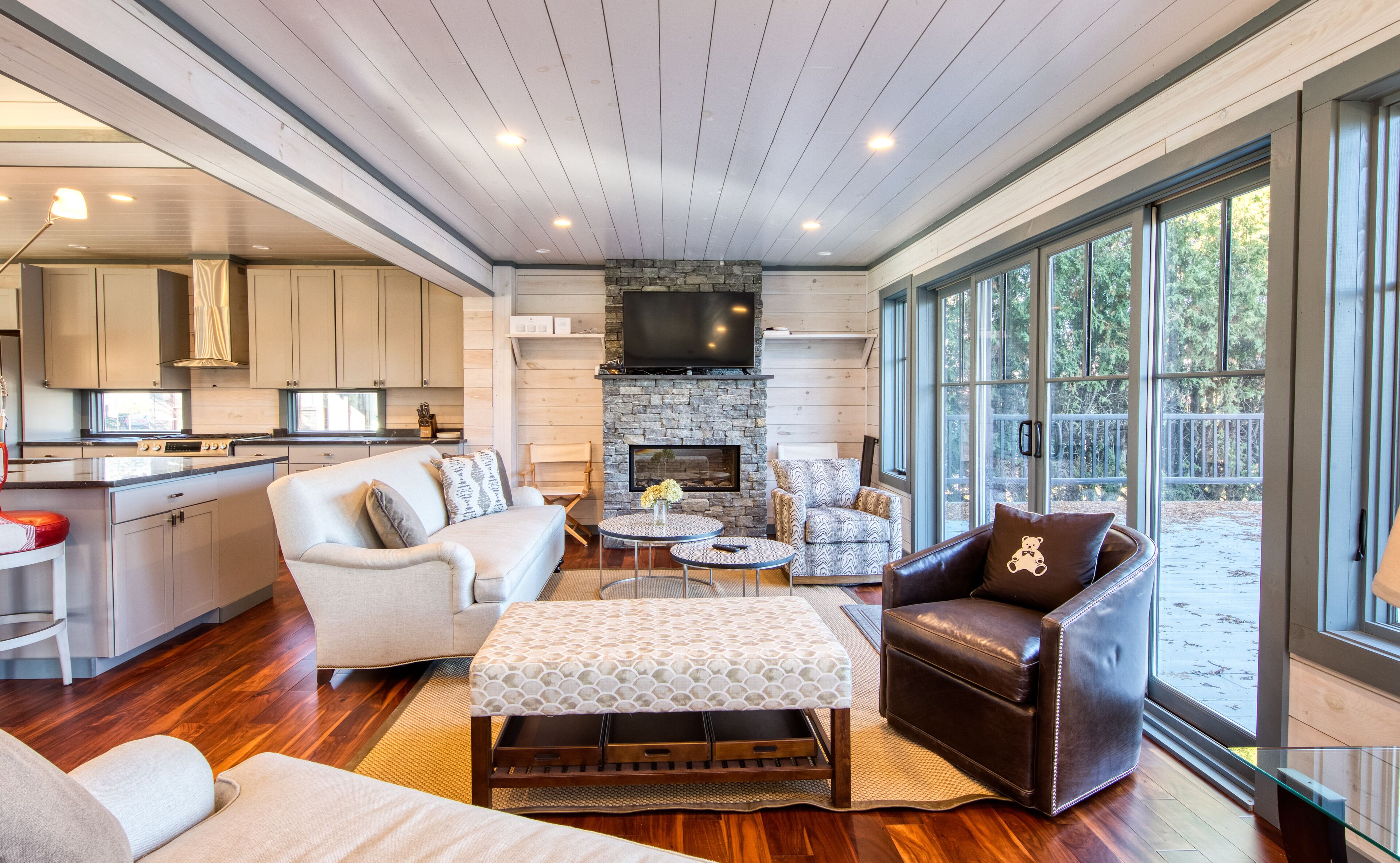 TV connectée, cheminée, jeux vidéo, lecteur de DVD