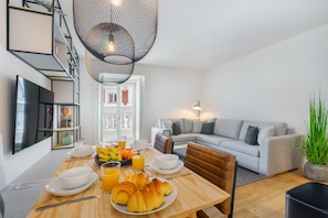 Apartment, 1 Bedroom | Living area | TV