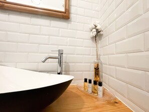 Regadera, secadora de cabello, bidet, toallas