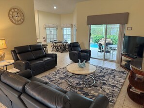 TV, DVD player, stereo