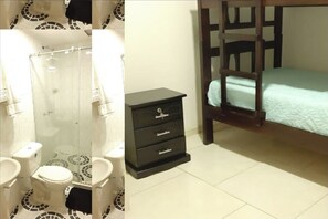 Ducha, toallas, jabón y papel higiénico