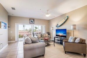 Condo, 2 Bedrooms, Ocean View | Living room | 36-inch TV with cable channels - Bradenton Beach Club 232 by AMI Locals (Bradenton Beach)
