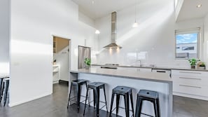 Fridge, microwave, oven, stovetop - A large family home situated just down the road from Port Fairy's family friendly Pea Soup Beach (PORT FAIRY)