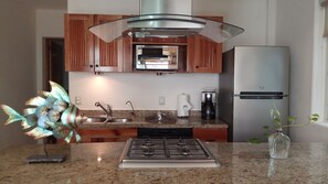 Fridge, microwave, stovetop, dishwasher