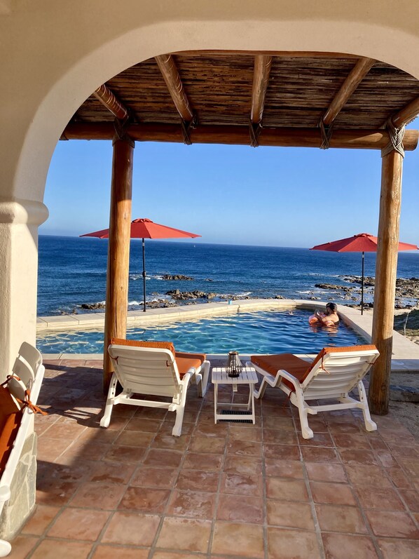 Outdoor pool, a heated pool - Vista Del Sol BEACH FRONT CASA East Cape Private Escape on the Sea of Cortez  (Los Zacatitos, San Jose del Cabo)