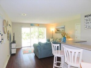 TV, ping pong, books, printers