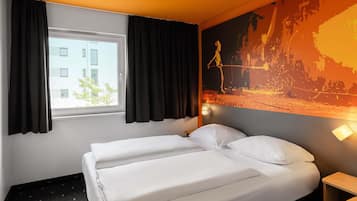 Geluiddichte muren, gratis wifi, beddengoed