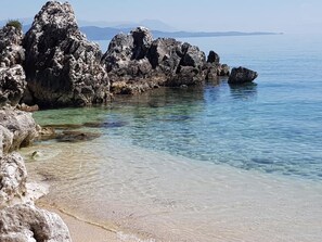 Perto da praia, toalhas de praia 